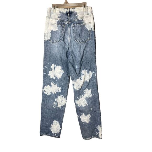 PacSun Womens 90s Boyfriend Jeans Blue Wash Bleach Spots High Waist Size 27 - Picture 4 of 9